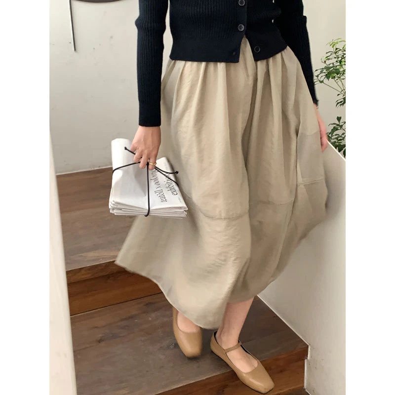 【歌铭】高腰半身裙春春季女2025新款纱裙中长款包臀a字伞裙宽松