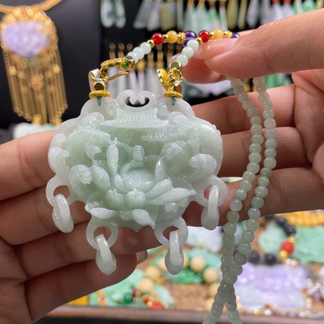 颈饰未镶嵌翡翠代编织