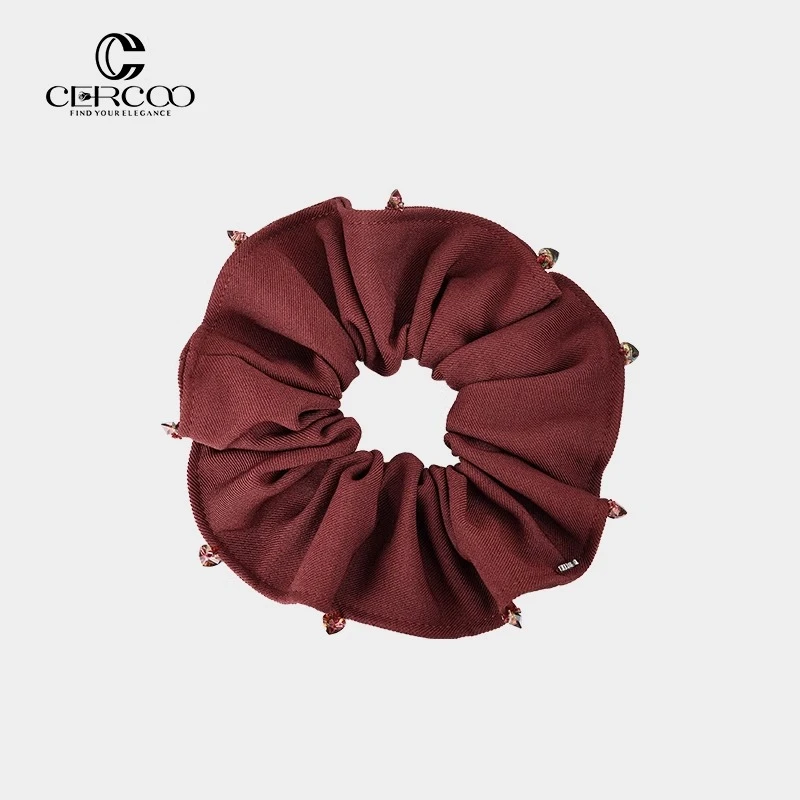 Cercoo/奢蔻绛霜华安哥拉红发饰红色大肠发圈扎发绳大肠圈高马尾