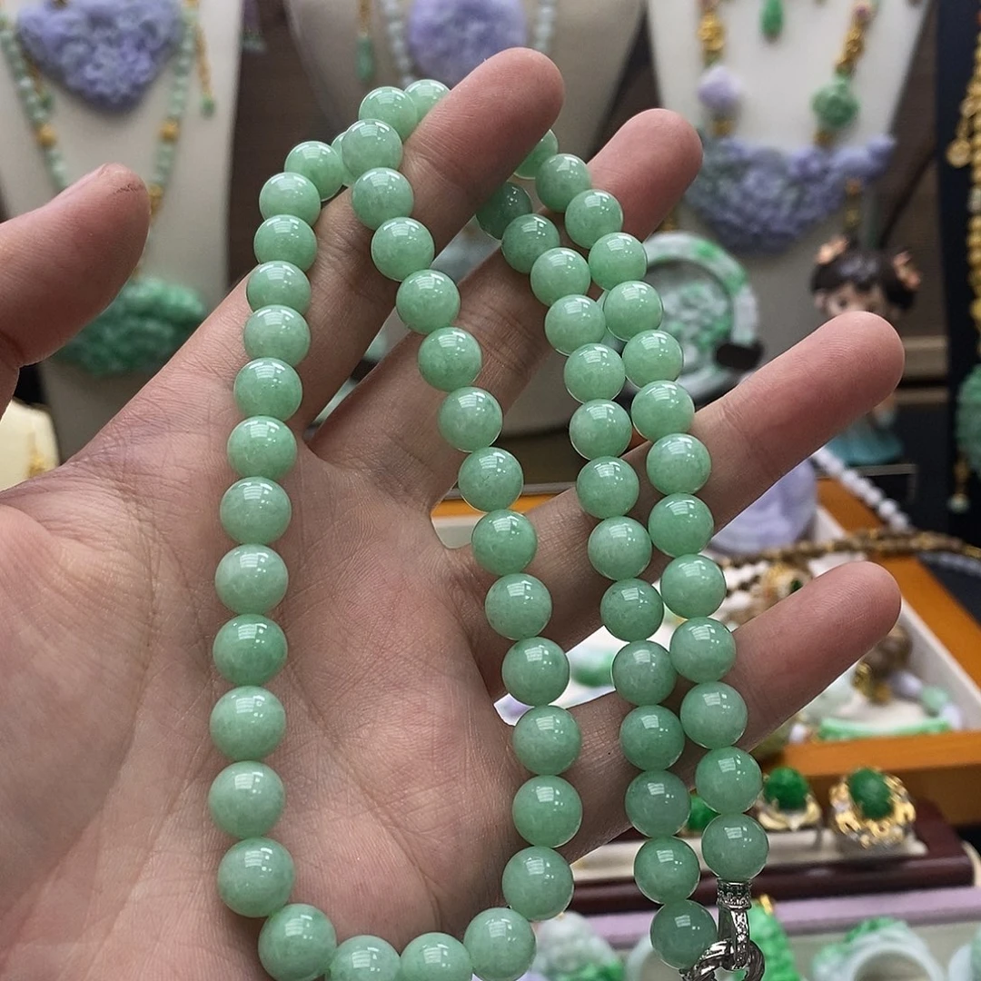 翡翠未镶嵌颈饰项链