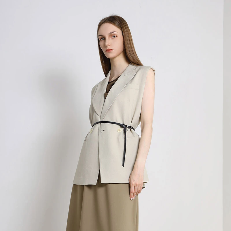 Jane express/简表达25年夏新款马夹气质通勤无袖外套XMJ51006