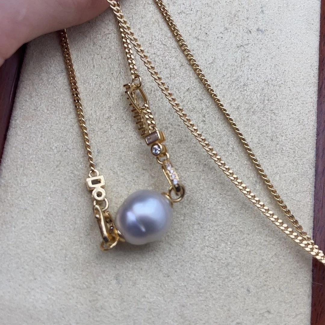 海水珍珠项链银S925镶嵌