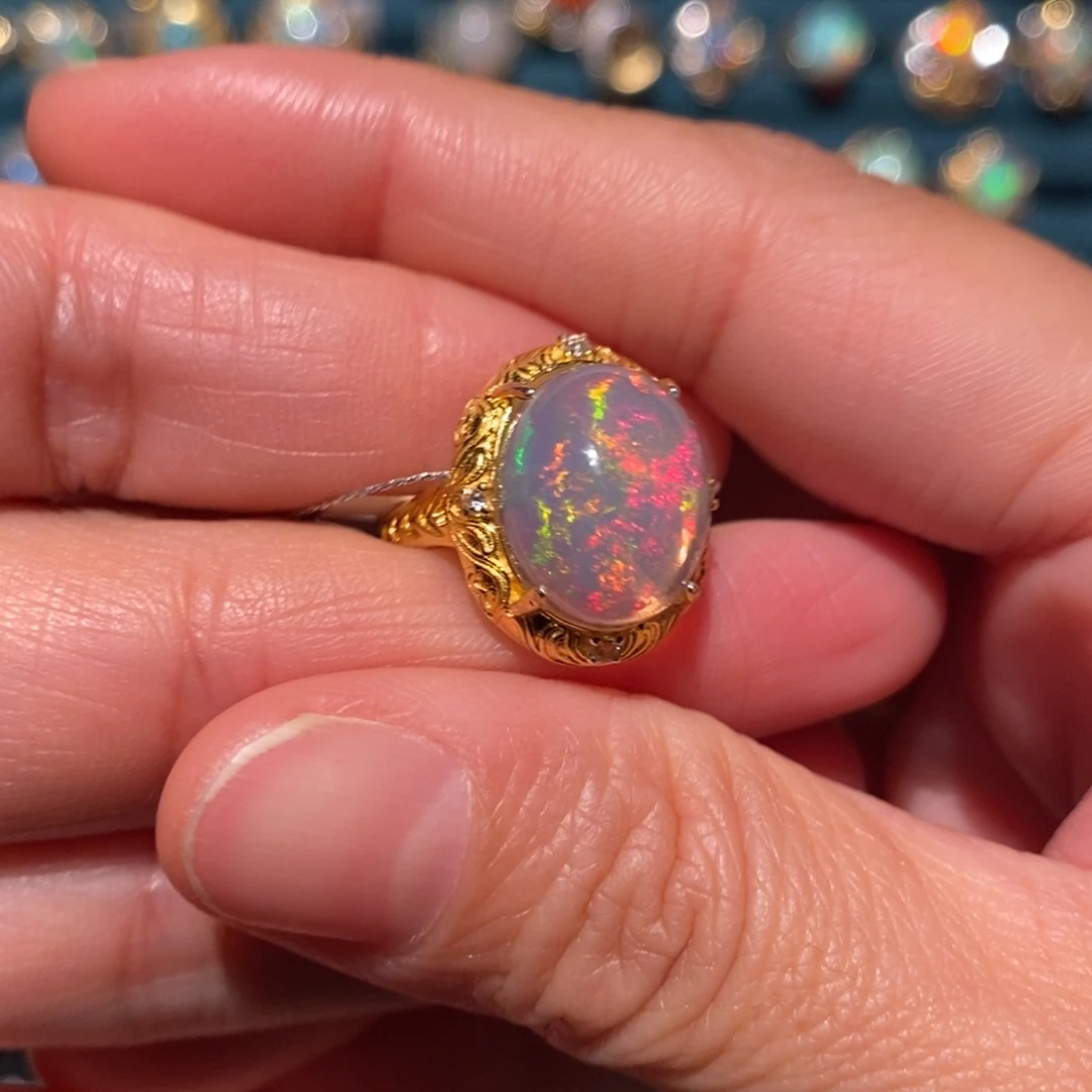 欧泊银S925镶嵌戒指