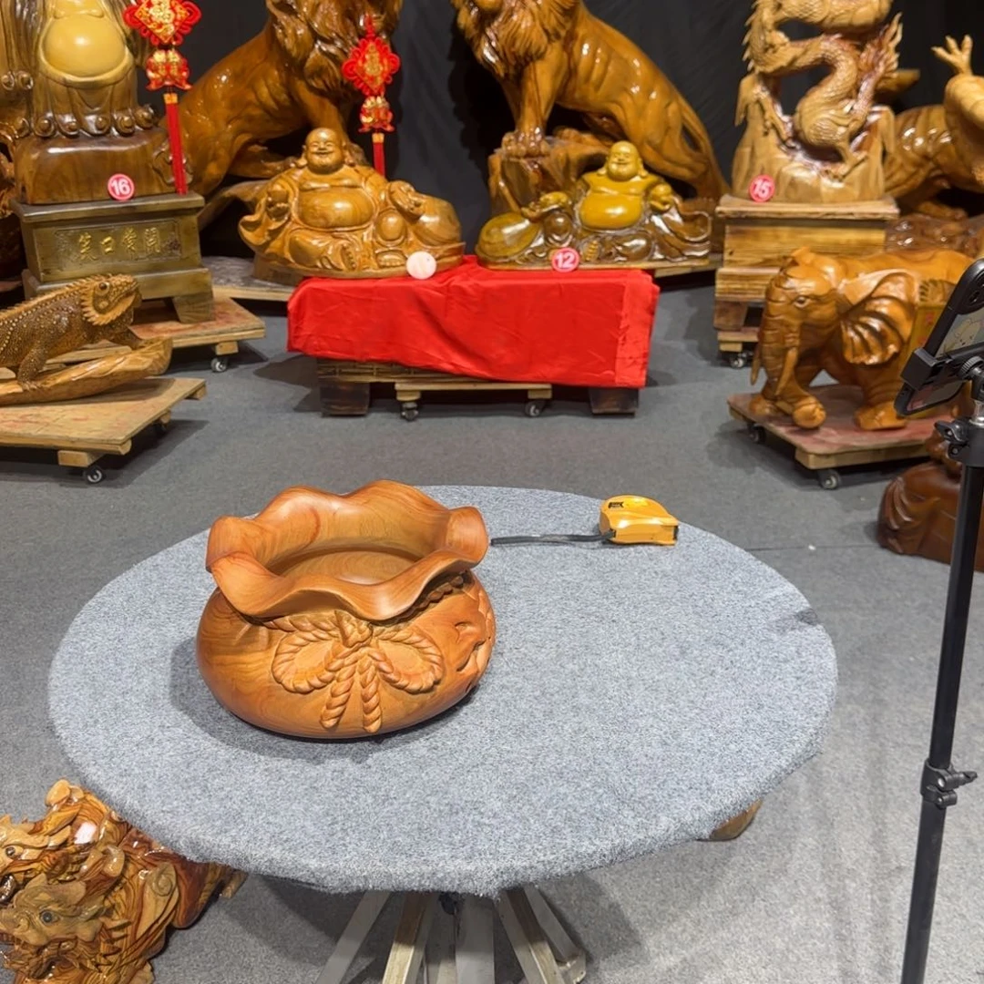 香樟木n*g根雕摆件聚宝盆