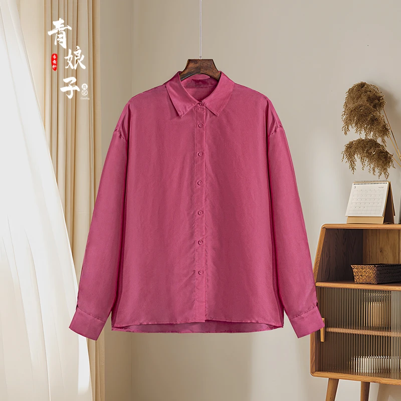 青娘子真丝（朱弦）国风新中式气质百搭长袖衬衫60342