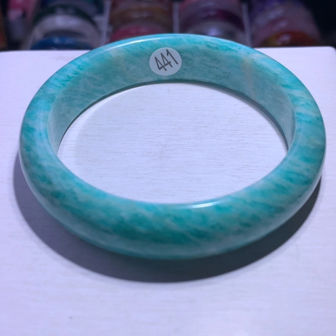 水晶银S925镶嵌手镯天河石63.1圈441