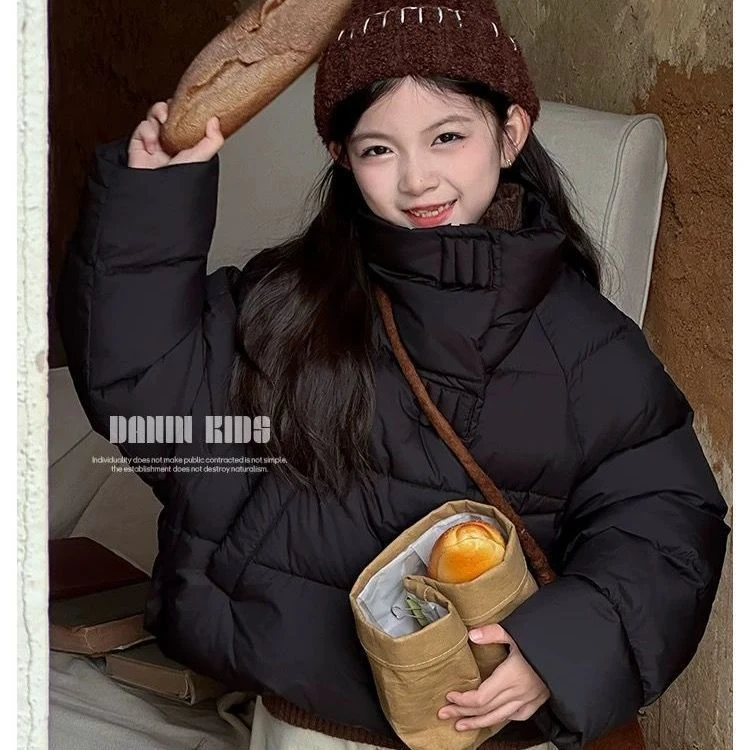 女童羽绒服宝宝中大童新款儿童面包鸭绒加厚保暖冬季外套