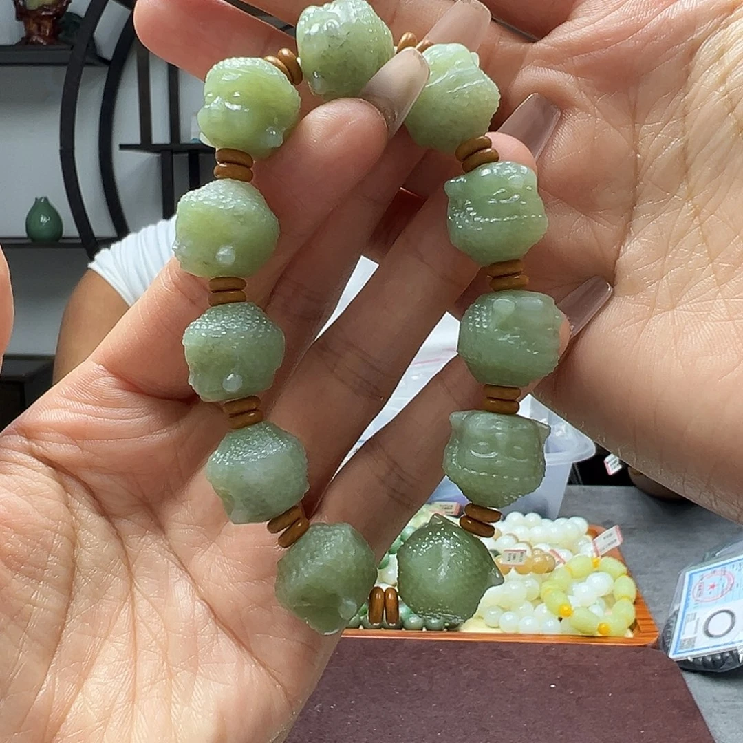 和田玉未镶嵌手链15黄口