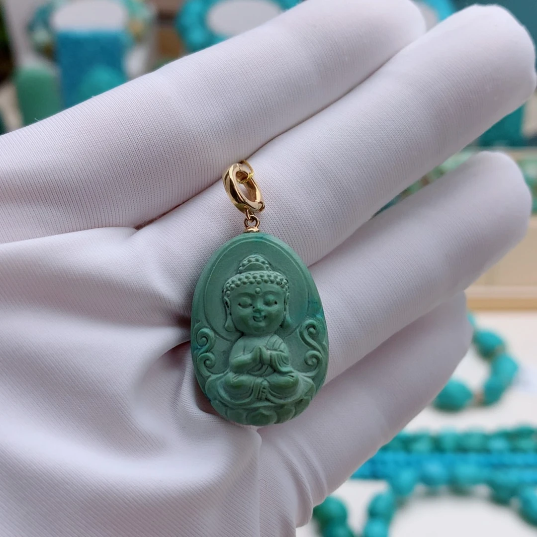 绿松石未镶嵌挂件