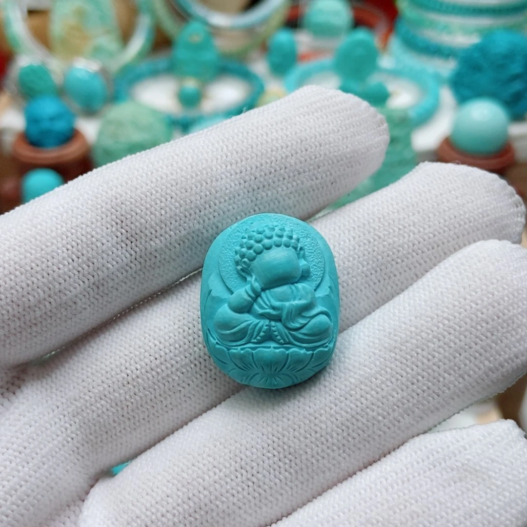 绿松石未镶嵌无相佛