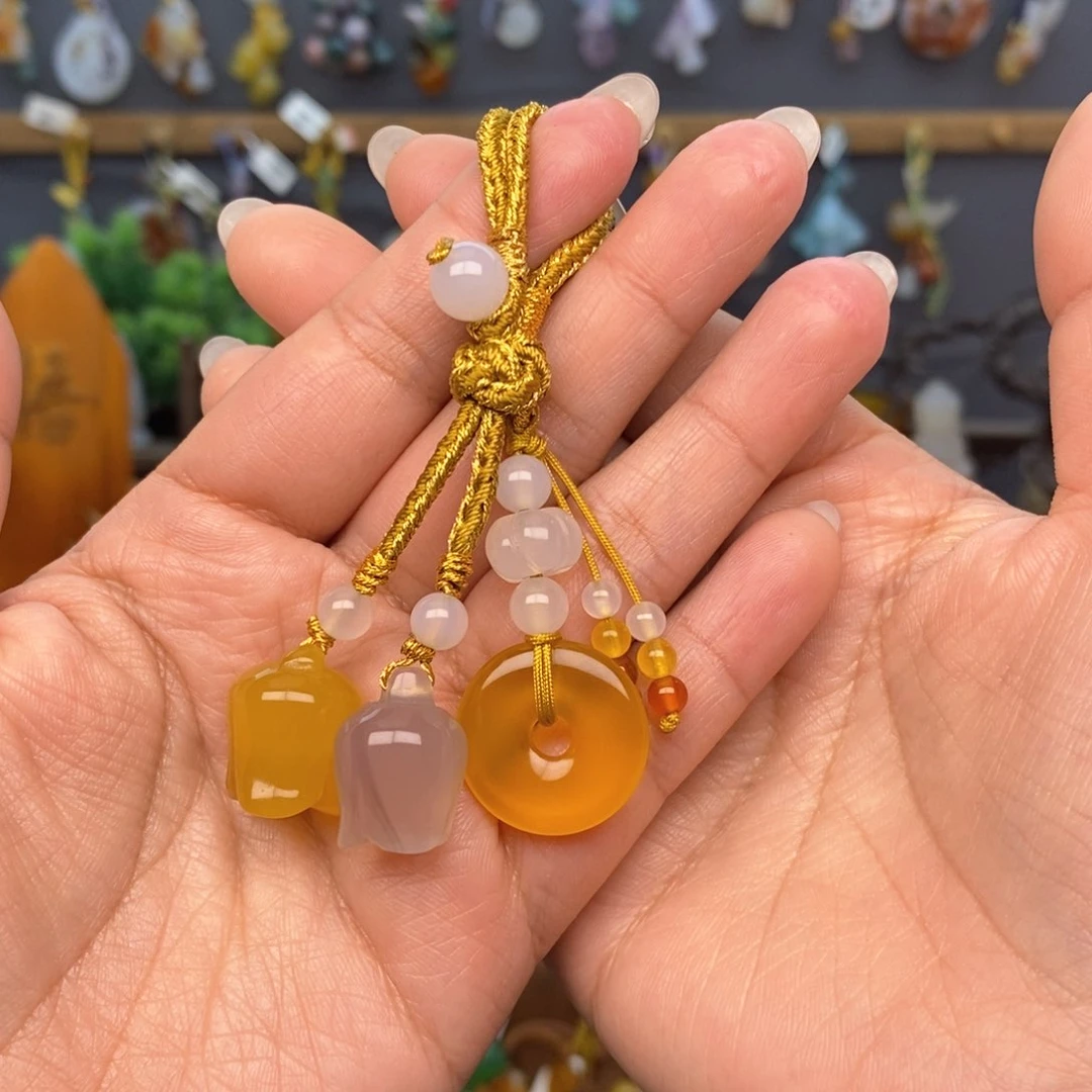 玛瑙/玉髓车挂未镶嵌挂件