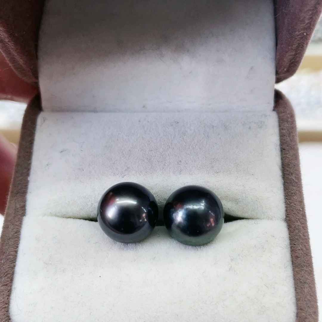 海水珍珠耳饰银S925镶嵌