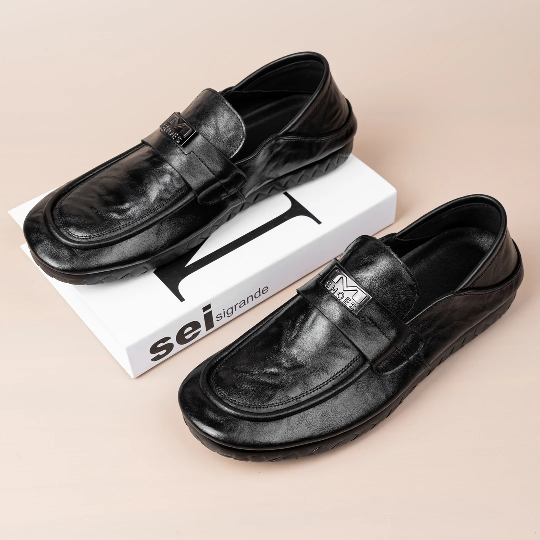 头层牛皮懒人一脚蹬豆豆鞋开车鞋男士真皮