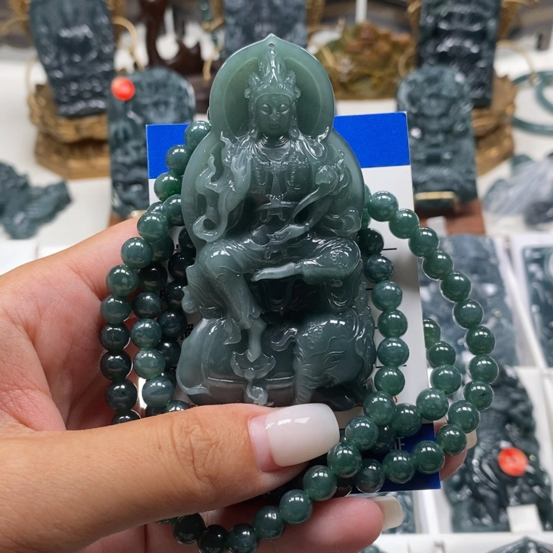 翡翠未镶嵌颈饰听**声