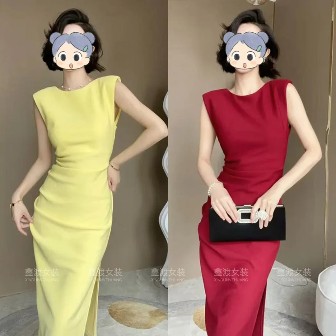 2025夏季新款时尚显瘦气质女士网红洋气连衣裙百搭款D9043