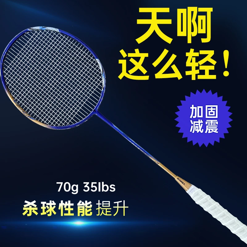 德尔惠正品羽毛球拍专业级单拍超轻耐打送套装家庭通用训练优品