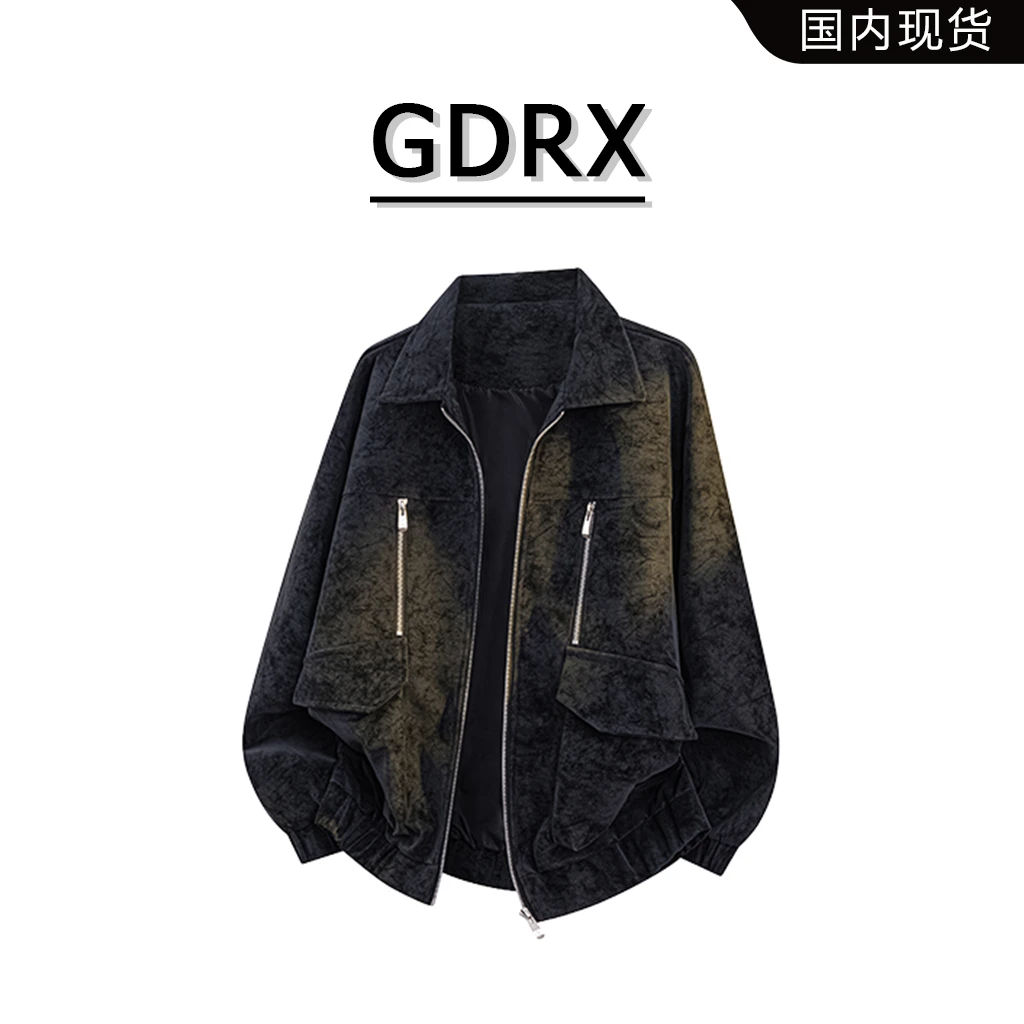 GDRX美式夹克男款2025春秋季新款高级感皮衣轻奢痞帅复古休闲外套