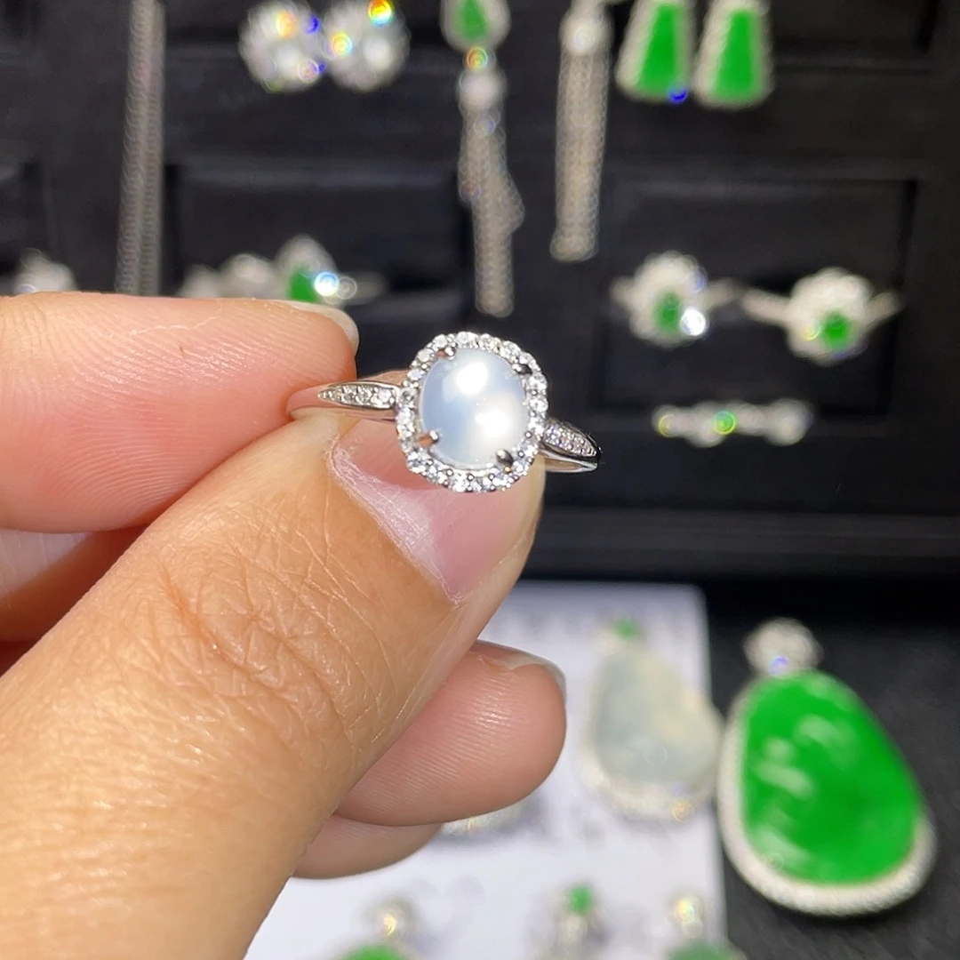 翡翠银S925镶嵌戒指