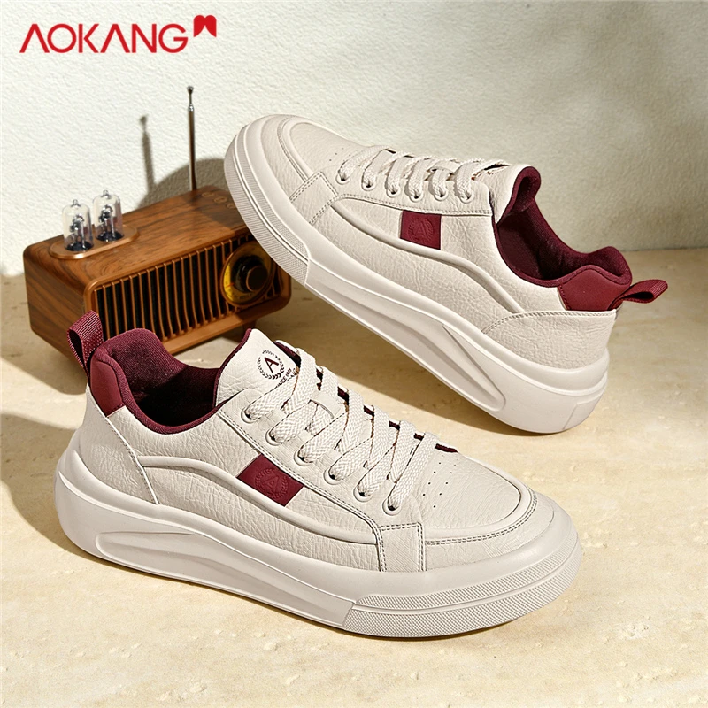 Aokang/奥康男鞋2025秋冬新款时尚百搭鞋子男士低帮软底休闲板鞋