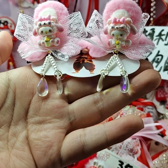 41号粉色兔耳朵一对