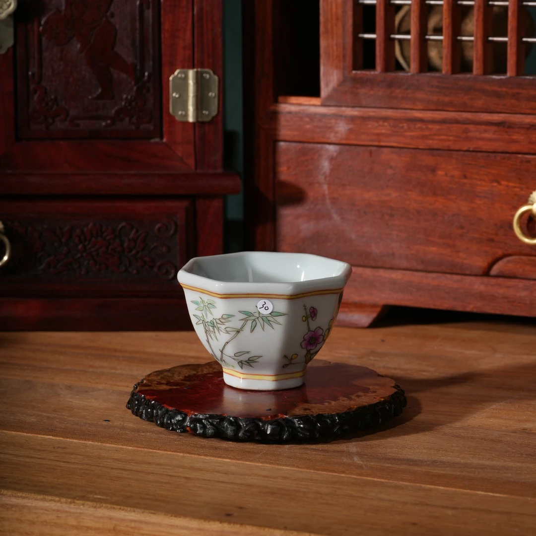 30 明清老货 官窑 古董茶杯  老粉彩 青花仿古
