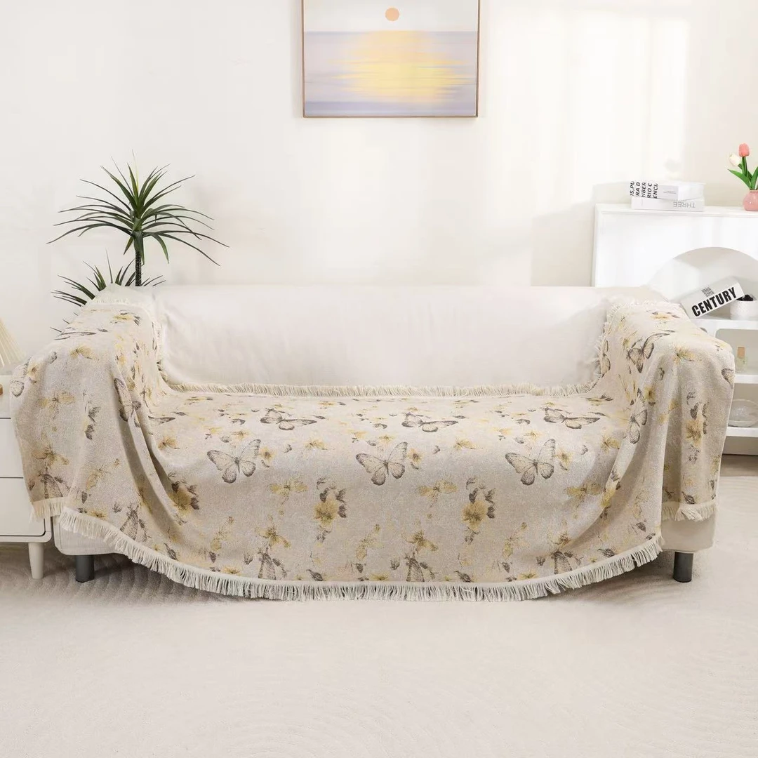 【大美福利】90*220轻奢芙蝶沙发巾