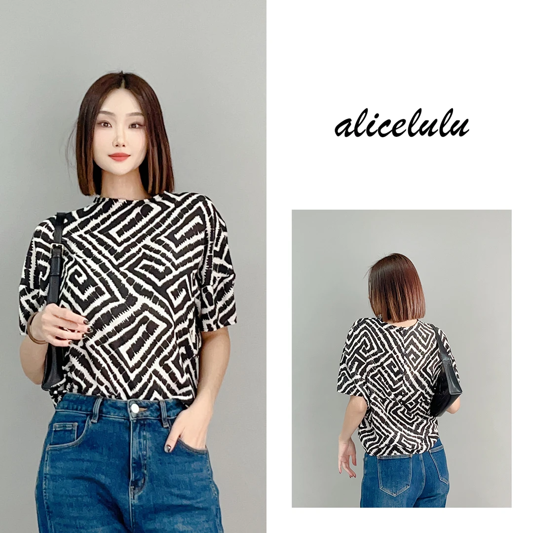 1ALICE 回字魅影上衣桑蚕丝 典雅柔滑 280112B
