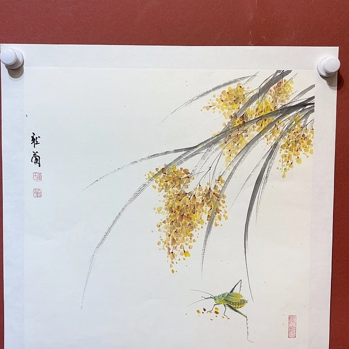 国画听兰老师花鸟