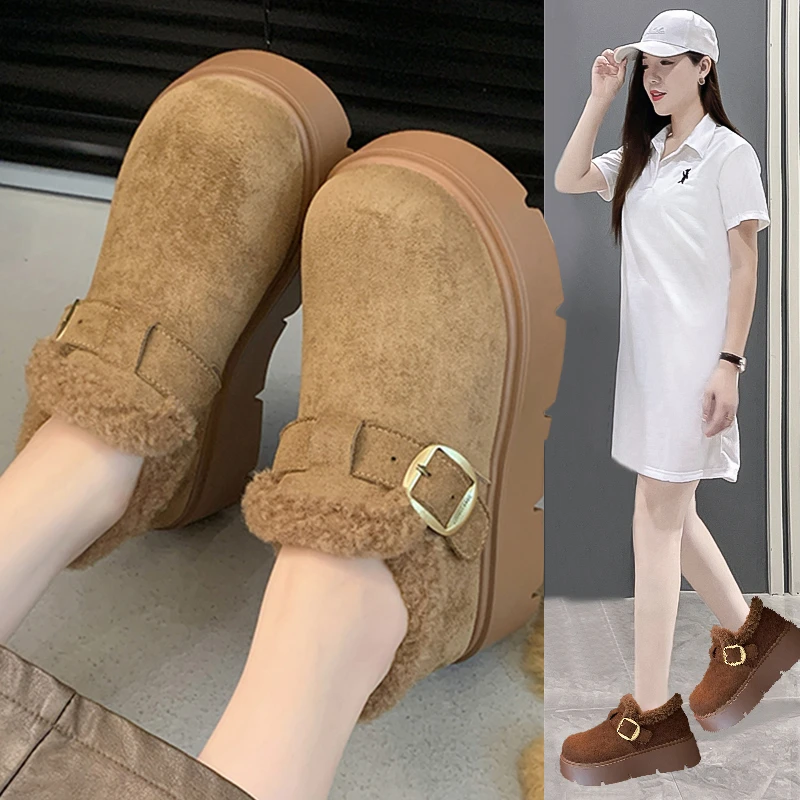 春节款5cm增高超ins冬季加绒勃肯鞋女2025新款小个子专属爆款棉鞋