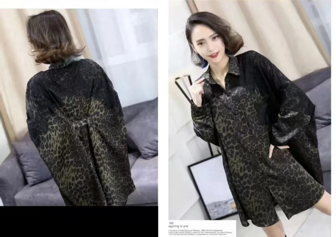 拼接POLO领厚款半开领蕾丝单排多扣薄款蝙蝠袖大码衬衫中长款