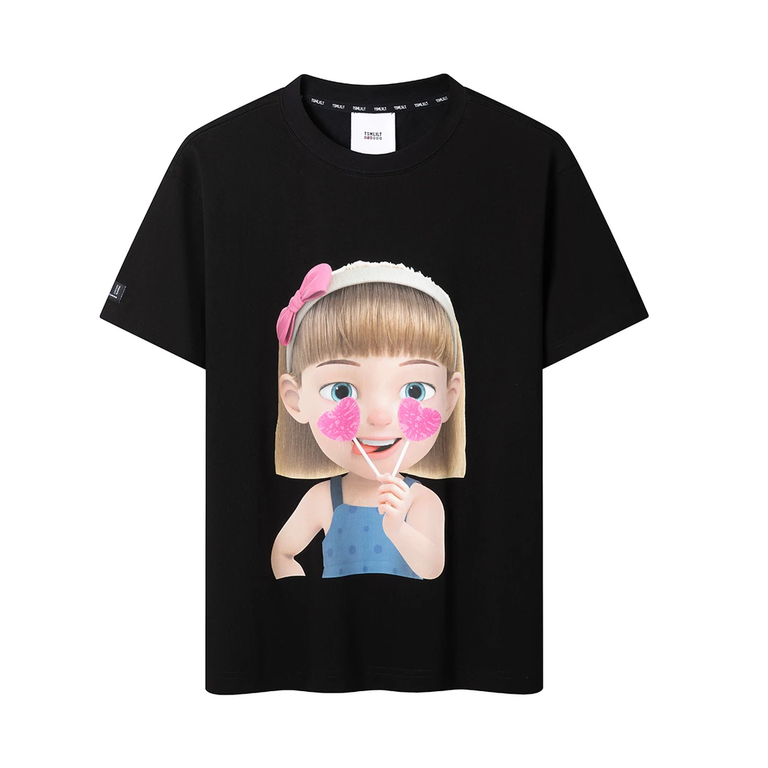 TSMLXLT调皮糖女孩印花短袖女25新款宝藏系列纯棉舒适圆领T恤