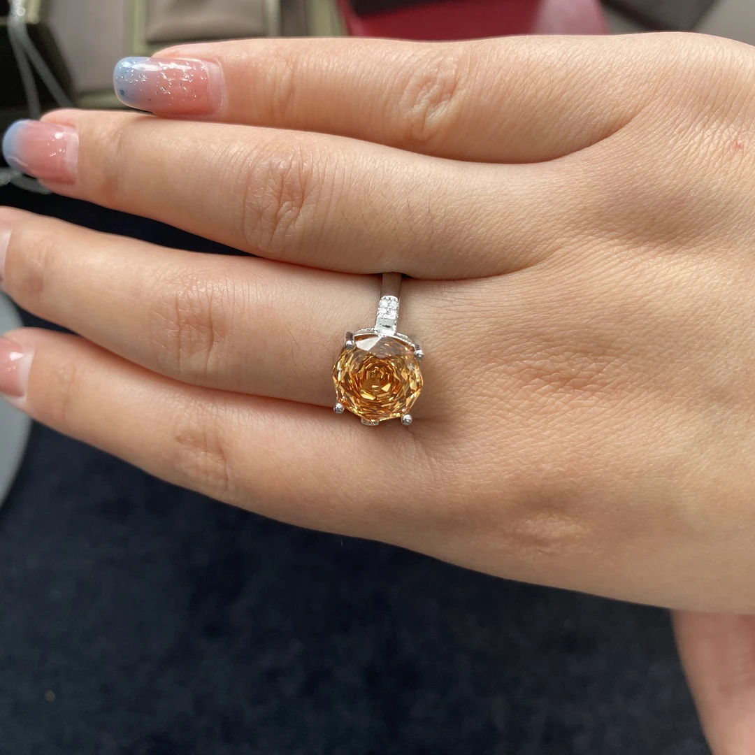 3250 蓝戒指--夕阳落日橙蓝戒指赠礼盒