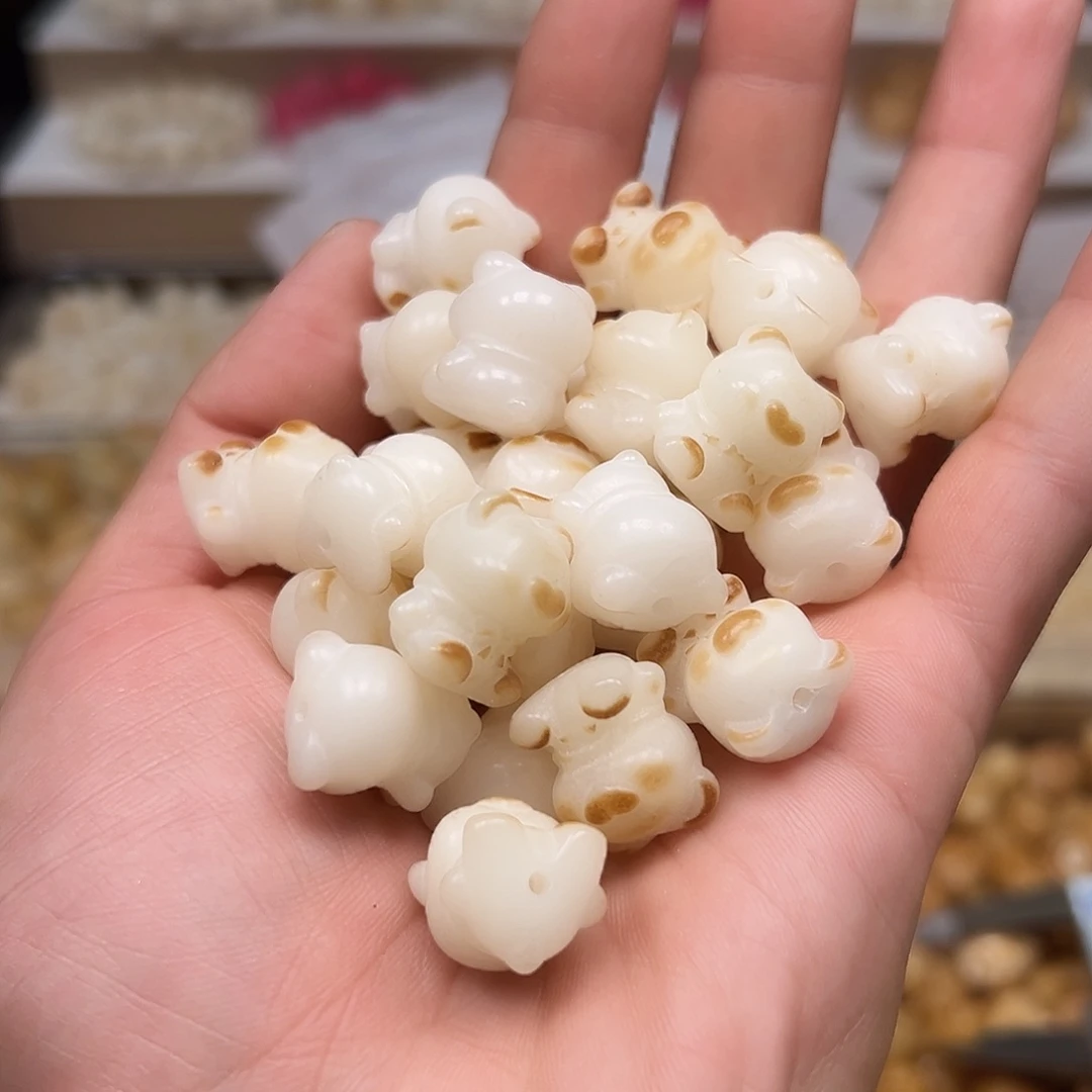 菩提根/象牙果手串15颗有裂炭烧菩提根暴力熊
