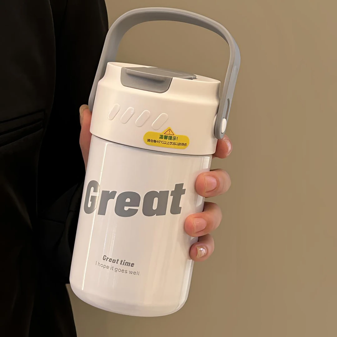 便携高颜值316不锈钢保温杯花茶杯简约网红学生吸管水杯泡茶杯子