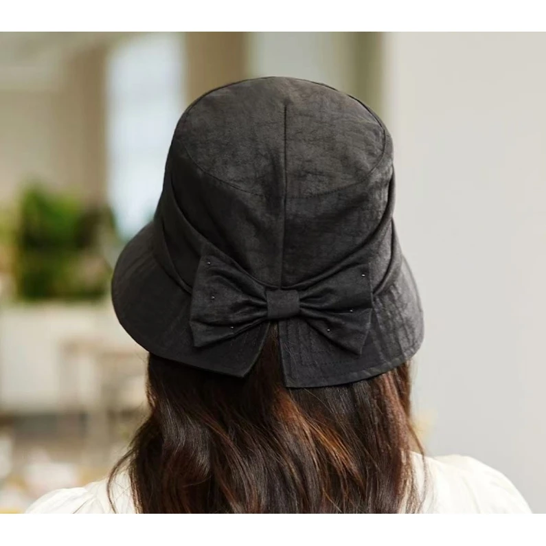 真丝桑蚕丝香云纱遮阳防晒帽