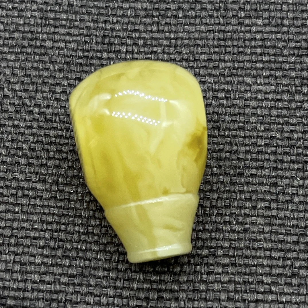 原矿蜜蜡满蜜鸡油黄妖花精工三通18×27mm