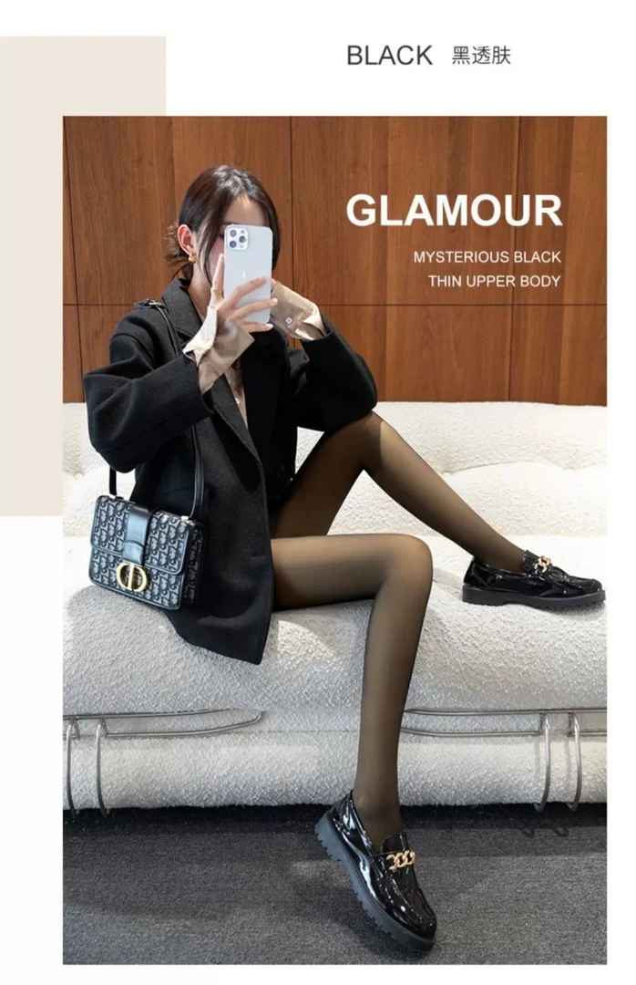 春秋网红款80g黑透肤光腿神器自然假透肉打底袜美腿裸感防勾丝