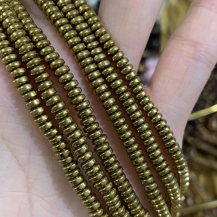 3条4mm金色黑胆石隔片