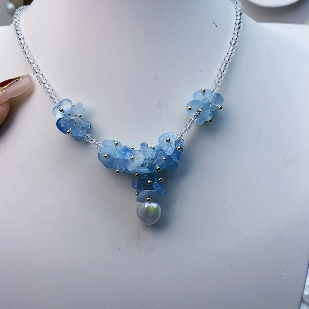 淡水珍珠颈饰银S925镶嵌