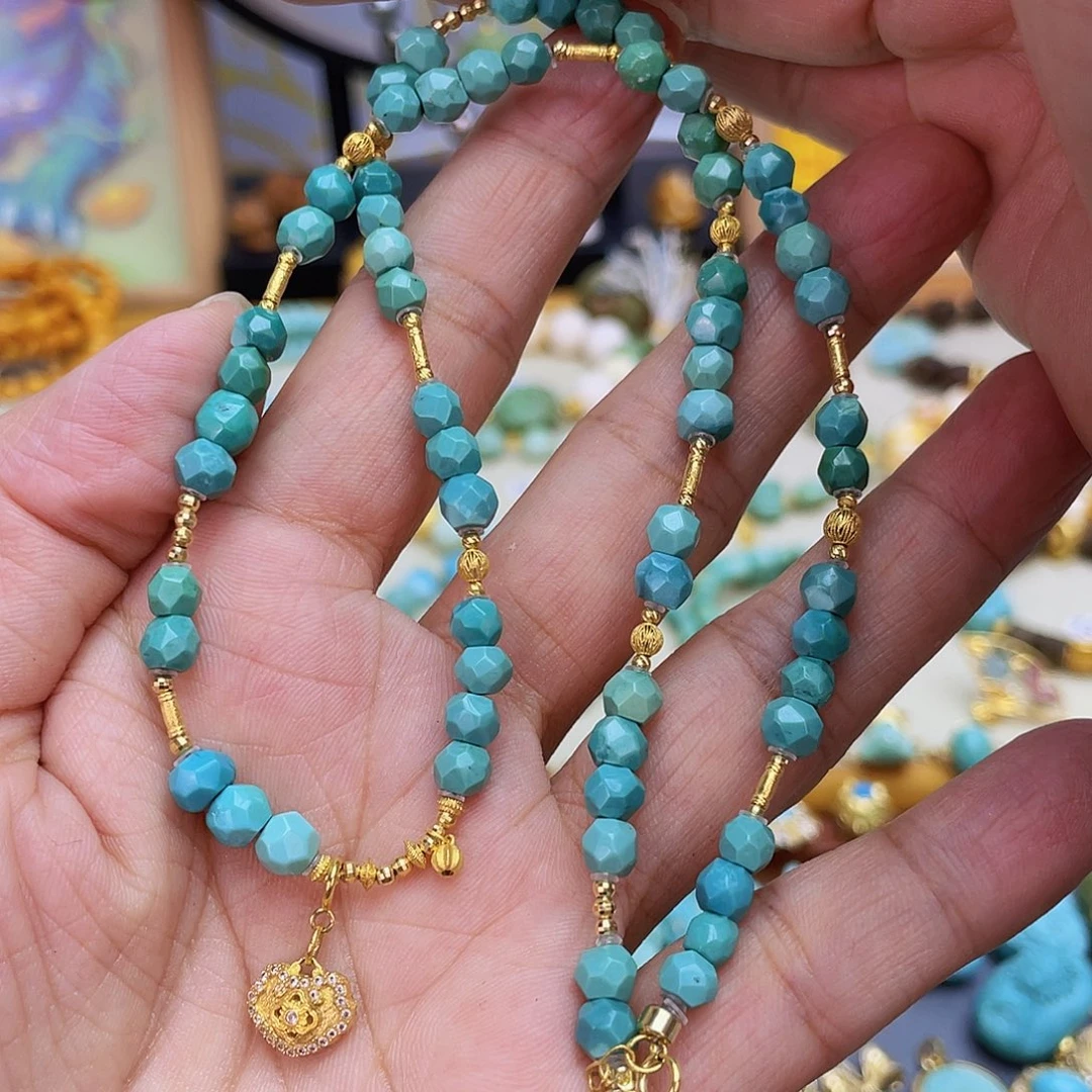 绿松石18K金镶嵌项链