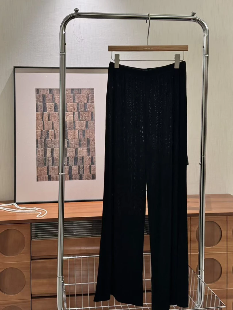 2025夏季“冰感”新型醋酸弹力显瘦宽松直筒裤