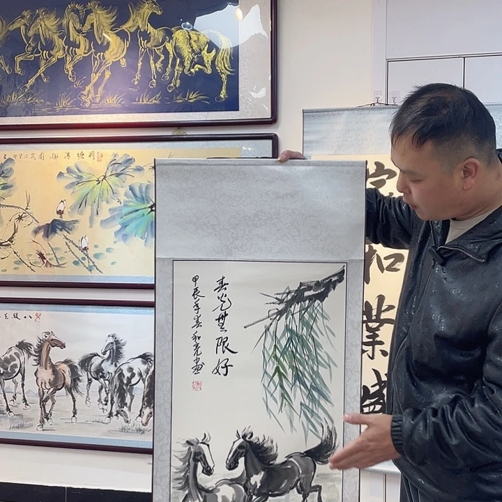 国画春光无限好手绘作品