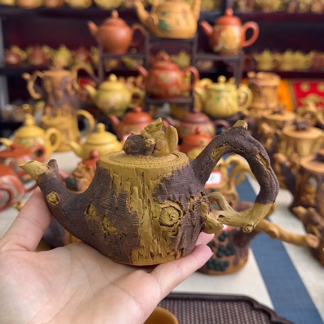 茶壶紫砂昌****棉树桩松鼠