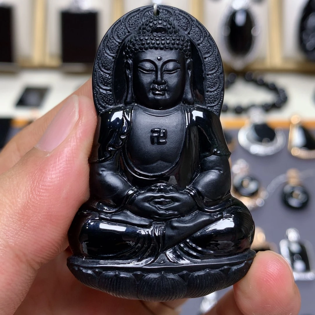 颈饰未镶嵌翡翠墨翠佛祖