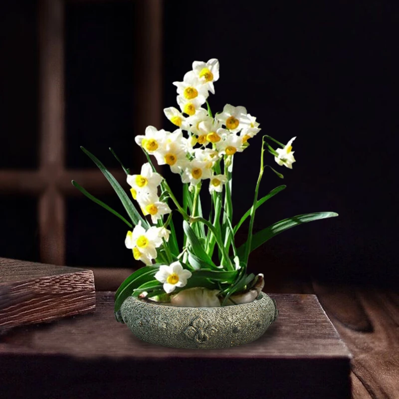 石锦坊家居 福钉纹盆 户外花盆摆件