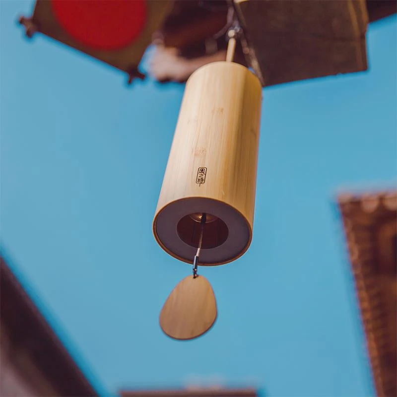 竹风铃挂饰日式禅意户外治愈庭院铃铛露营阳台木挂件