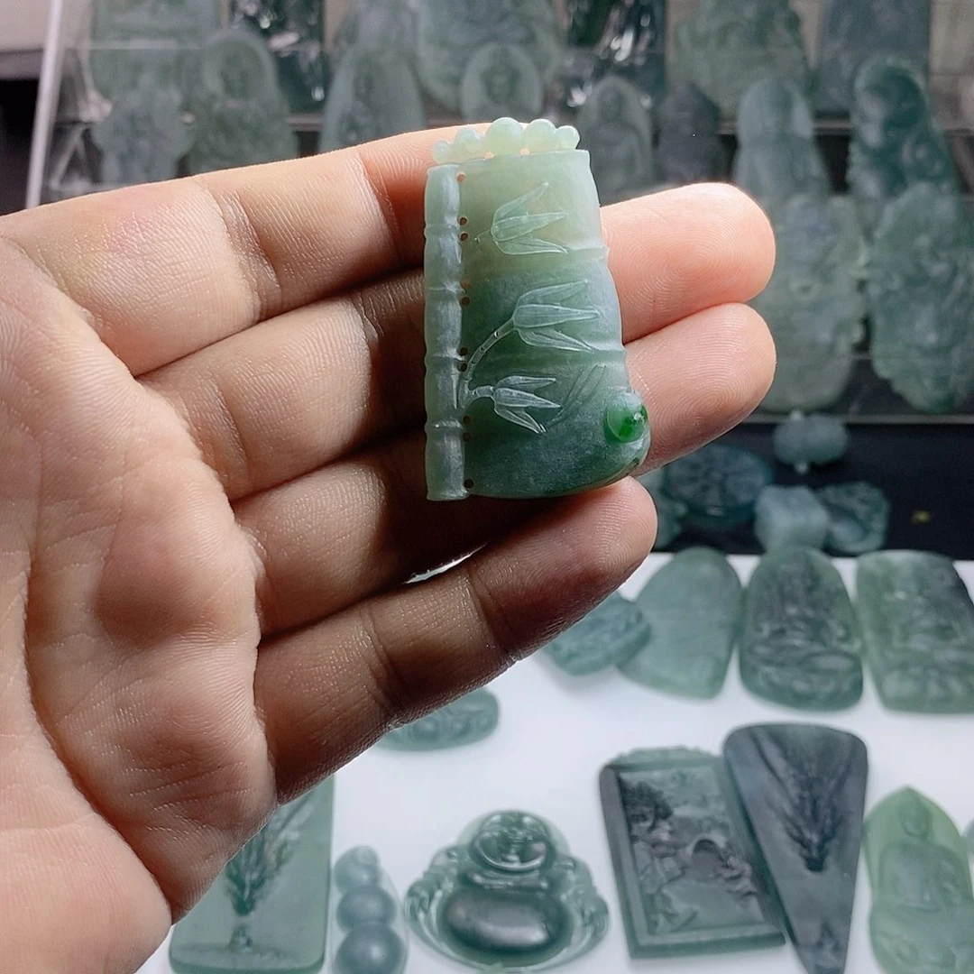 定制翡翠未镶嵌竹节