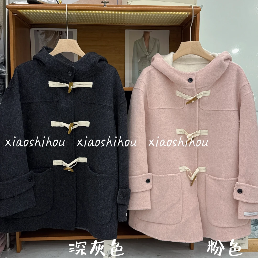 小时候女装店(年末no退no换)羊·绒牛角裤中长款外套9032
