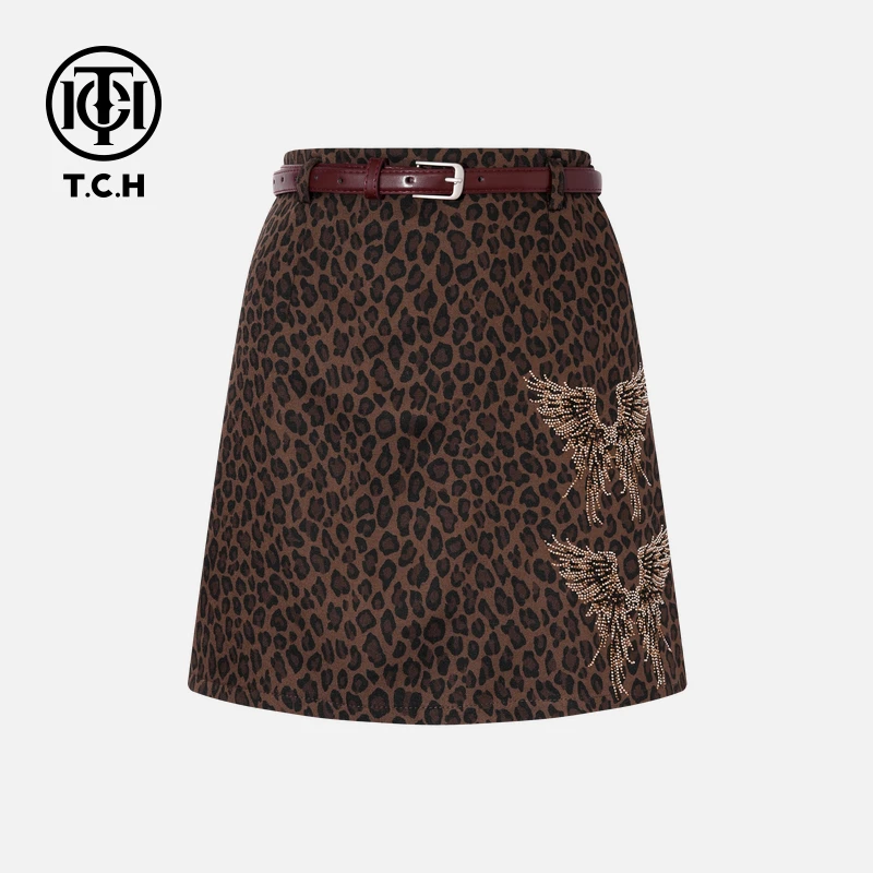 TCH私服烫钻工艺时尚秋季痞帅炸街风半身裙女T75C22E1019轻奢tch