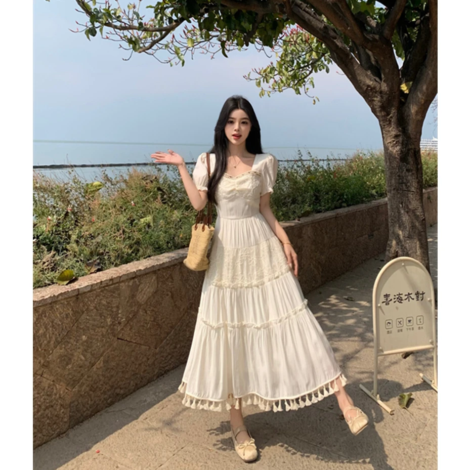 2025年夏季新款显瘦海岛椰椰气质连衣裙长裙